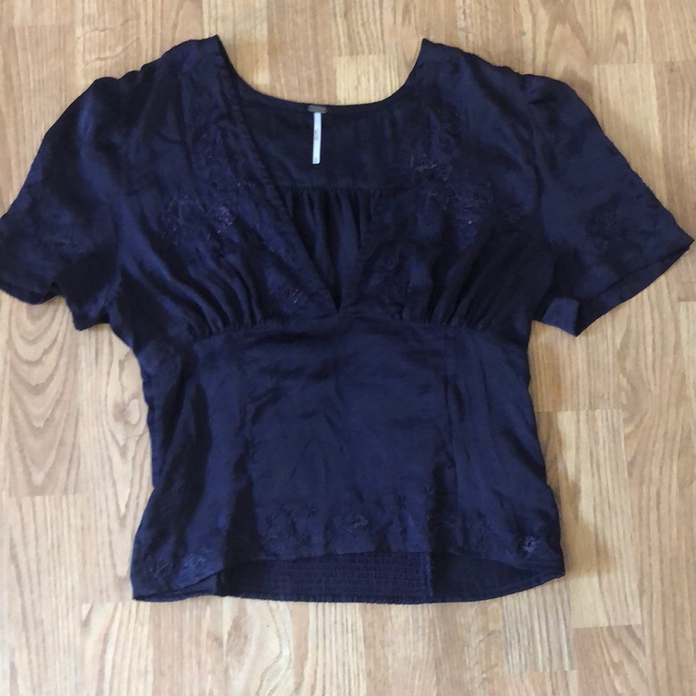 Deep purple satin blouse